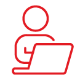 Person on laptop icon.